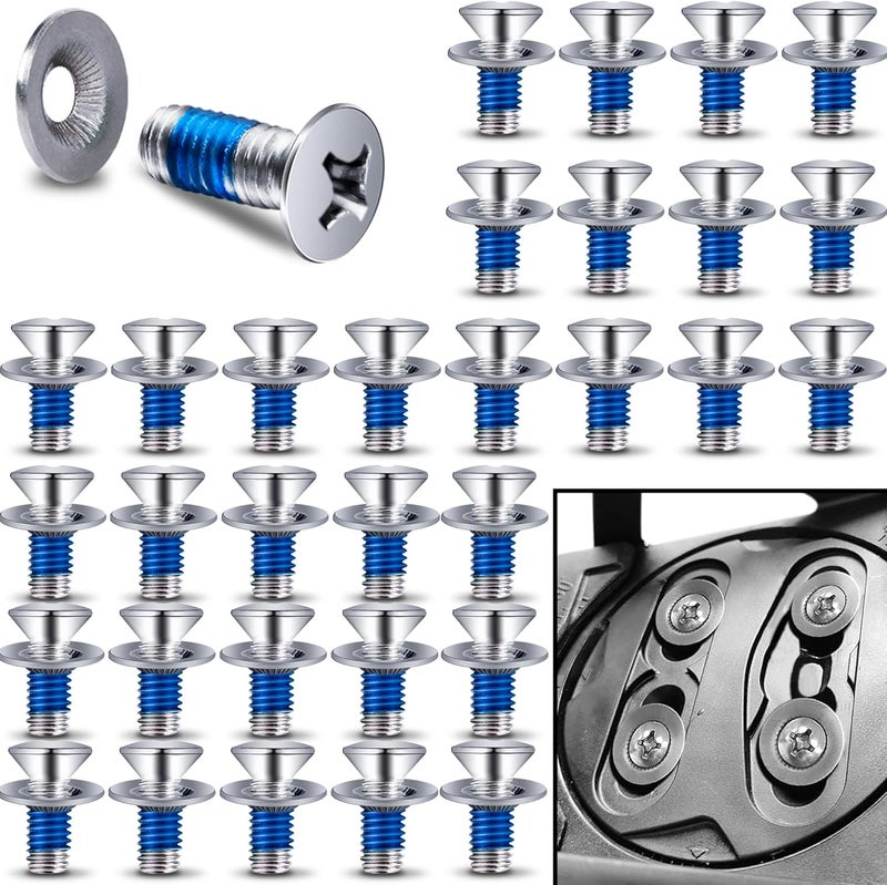 Adnee 64Pcs Snowboard Binding Screw Set - Snowboarding Mounting Screws with Snowboarding Screw Washers - Snowboard Screw Fixed Accessories for Ski Outdoor Sport Parts Replacement - Image 1